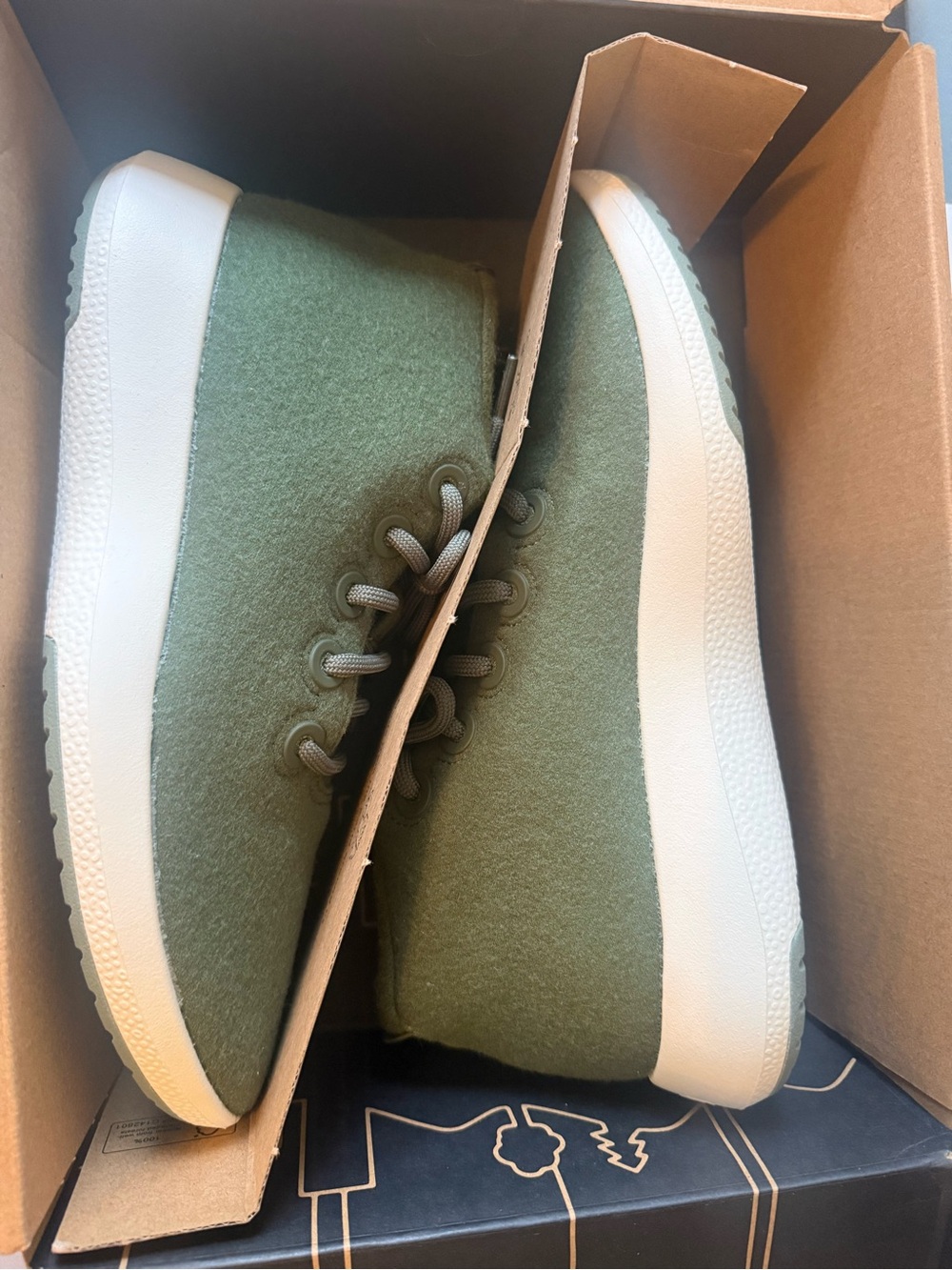 Men’s Allbirds Wool Runner Up Mizzle Green Sneakers Size 11 High Top Comfy